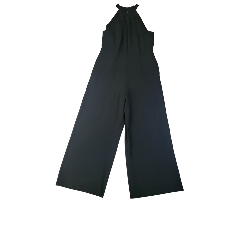 Julia Jordan Black Halter Neck Wide Leg Jumpsuit Size 14 Sleeveless Evening Wear